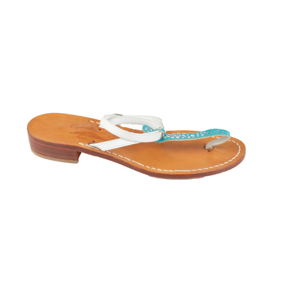 CAPRITOUCH CYAN WHITE SANDALSWOMENS SIZE 40